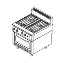 4-burner gas oven