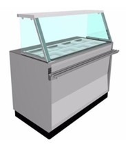 Powerful 4-Pan Bain Marie with Cabinet and Glass Shield – German Components