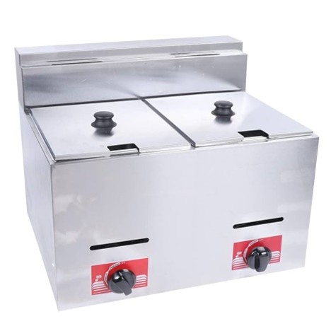double tank gas fryer overcounter